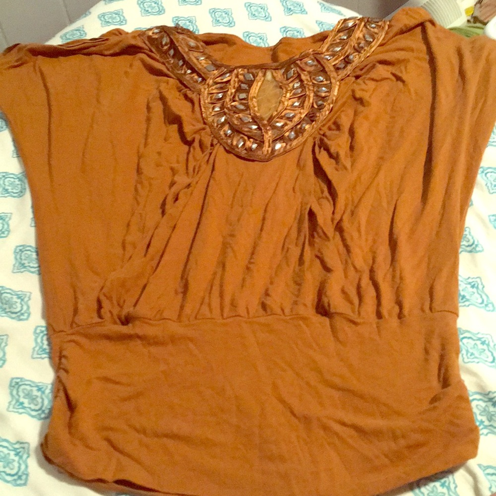Brown Uno Core Ruffle Shirt